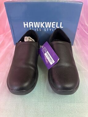 Hawkwell Black Slip-On Leather-Look Comfort Loafers